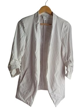 Rachel Zoe White Scrunch Sleeve Blazer Size XS